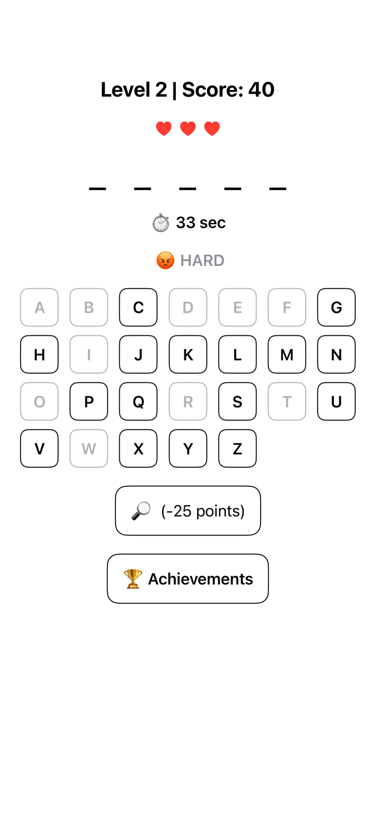 Wurdi gameplay screen